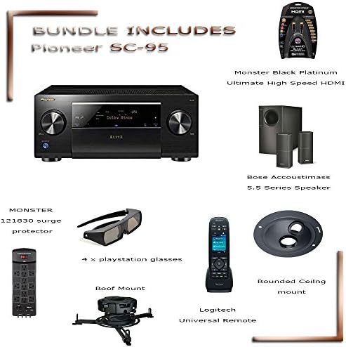 CYBER MONDAY Elite SC-95 9.2-channel home theater receiver with Wi-Fi, Bluetooth, Apple AirPlay, and Dolby Atmos sc95 Bundle