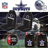 NFL Dallas Cowboys Car Seat Covers, Floor Mats and Steering Wheel Cover Set with Bonus CD Wallet