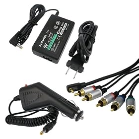 For Sony PSP 2000 2001 Slim Lite Car+Home Charger+Cable