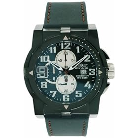 Invicta Mens Chronograph Leather Band Watch