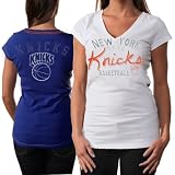 NBA Touch by Alyssa Milano New York Knicks Ladies In The Bleachers T-Shirt - White-Royal Blue (Small)