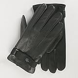 Men's Textured Palm Thinsulate Lined Lambskin Leather Driving Gloves