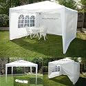10 X 10 Canopy Gazebo White Ez Pop up Tent Portable 4 Side Walls