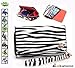 On-the-go Travel Wristlet Wallet Clutch Lady Bag for At&t Nokia Lumia 900 - Black & White Zebra Animal Print. Bonus short, any weather scarf *color&style varies*