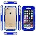 iPhone 6 Plus Waterproof Case, iThroughTM iPhone 6 Plus Waterproof Case, Dust Proof, Snow Proof, Shock Proof Case, Heavy Duty Carrying Cover Case for iPhone 6 Plus, iPhone 6S Plus (Blue)