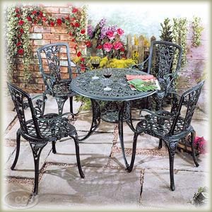 90cm Round Rose Cast Iron Patio Set top Bistro sets 90cm Round Rose Cast Iron Patio Set picture