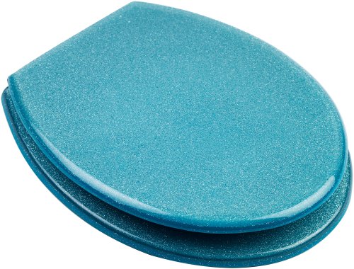 High Quality Hand Finished Turquoise Glitter Design Resin Toilet Seat - Universal Fittings