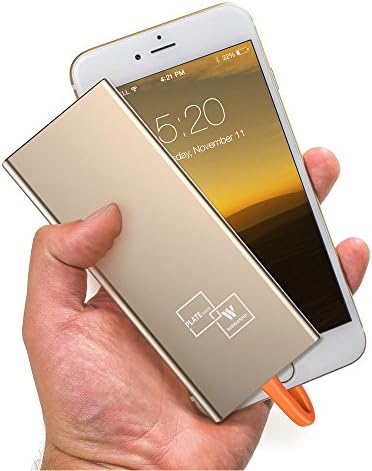 Super Compact 9000mAh Polymer Portable Charger with Smart IC,2.1A Fast Charging(Not QC2.0), with Aluminium Alloy Shell Finish for Apple and Android Device (P9000 Gold)