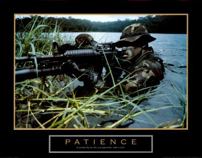 Patience, Soldier Motivational Art Poster Print, 28x22