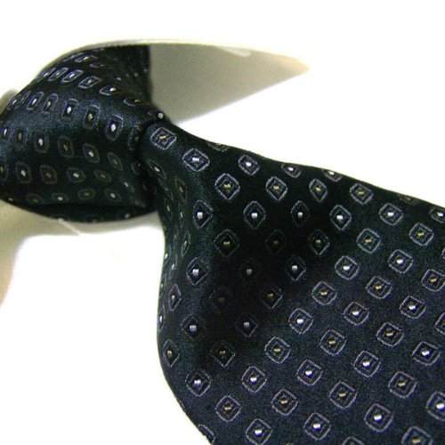 Towergem 100% Black Silk Tie For men Necktie