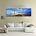 Wieco Art 3 Piece Giclee Canvas Prints Wall Art Ocean Beach Pictures Paintings for Living Room Bedroom Home Office Decorations Bridge Under Sunset Modern Stretched and Framed Blue Landscape Artwork