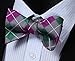 SetSense Men's Plaid Jacquard Woven Self Bow Tie Set