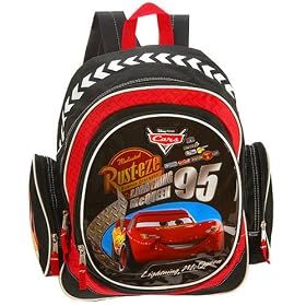 Disney Pixar Cars Mcqueen Backpack Canvas Large Black
