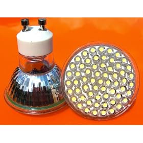 10 X GU10 60 LED WARM WHITE WIDE ANGLE ROOM LIGHT "THE BEST OF LED TECHNOLOGY" SUPER BRIGHT