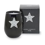 Primal Elements Icon Black Glass Candle, Star, 12-Ounce Package