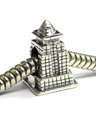 Sterling Silver America USA Empire State Building Bead For Pandora Troll Biagi Chamilia European Charm Bracelets
