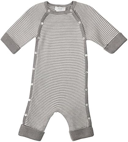 Jacadi Paris Infant's Striped Grey knit Boy's Long Jumpsuit Size 3 Months