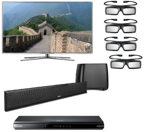Samsung LED 1080p HDTV and Samsung 3D Blu-ray Disc Player and two pairs of Samsung Active 3D Battery Glasses and Polk Audio SurroundBar 4000 Instant Home Theater