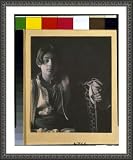Historic Print (XL): [Kahlil Gibran in Middle Eastern(?) costume with leopard skin and staff, seated]