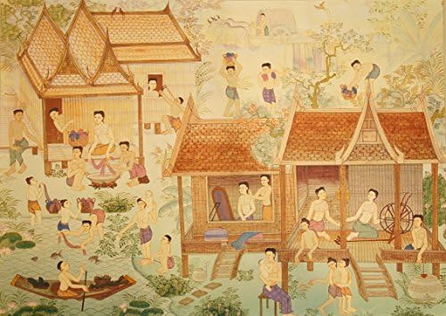 Exotic Elegance 3 Sheets 3 Designs Thai Living Culture Printed Gift Wrap Paper.