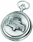 Woodford 1916/SK Men's  Chrome finish  Rolls Royce Silver Ghost pattern  Skeleton movement  Pocket watch with chain (suitable for engraving)