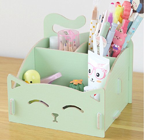 Exquiste Artwork Folding Collection Pen Organizer Desk Sorter Room Dec Green