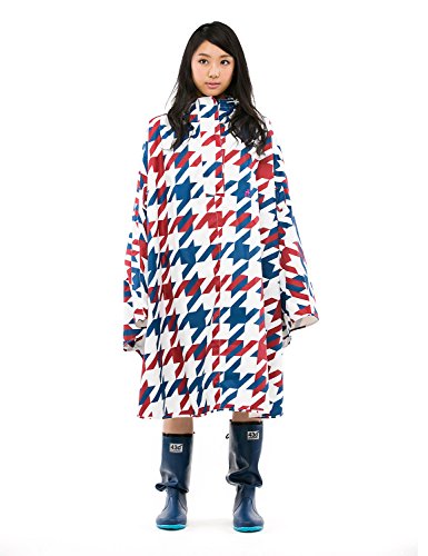 43Degrees Coloful Waterproof Raincoat Rain Poncho - Houndstooth -