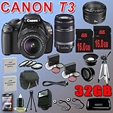 Canon EOS Rebel T3 Digital SLR Camera (1100D) w/ 18-55mm IS II Lens (Black) ....