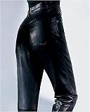 Classic-fit leather jeans