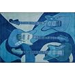 Blue Guitars Extra High Pile Area Rug 39x58
