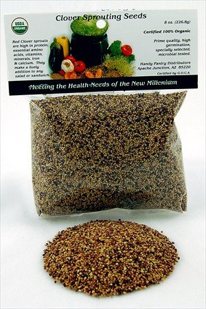 Red Clover Sprouting Seed: 1 2 Lb. (8 Oz.) - Certified Organic - Red Sweet Clover Seed for... by Wheatgrasskits.com