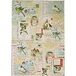 Bird Collage Cavallini Holiday Birds Decoupage or Gift Wrap Paper, 20 by 28"