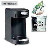 Hamilton Beach HDC200B Commercial 1 Cup Brewer - Black (includes 250 World Blend Regular Pods)