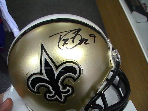 DREW BREES SIGNED AUTOGRAPHED NEW ORLEANS SAINTS MINI HELMET Coa
