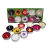 Mixed 10 handmade fairtrade scentd flower tealight candle in assorted designs and colours gift set