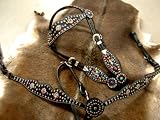 BRIDLE BREAST COLLAR WESTERN LEATHER HEADSTALL WITH BLING