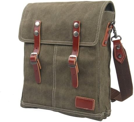 Vintage Leather Canvas Travel Children School Outdoor Camping Backpack Rucksack