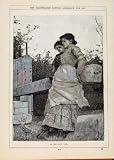 Review Old-print  / LONDON ALMANACK AT THE LOCK TOIL ANTIQUE PRINT 1887