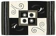 Embroidered Chenille 100% Cotton Black and White Rug 2 X 3