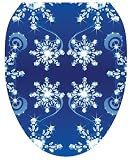 Toilet Tattoos TT-X602-O Snow Crystals Design, Elongated