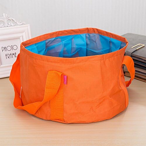 Folding bucket outdoor portable fishing barrels washing foot bubble camping ultra-light basin travel sport basin water tank 15L orange