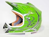 Helm Kinderhelm Motorradhelm Crosshelm Motocrosshelm Sport Gr�n M