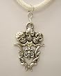 Skulls Fleur De Lis Pendant on Metal Mesh Chain