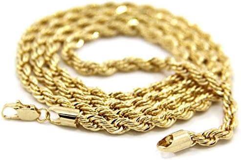 Mens 14K Yellow Gold Filled 5mm Rope Chain Necklace 20" Inches