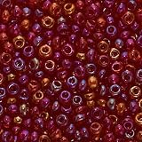 Czech Seed Beads Size 6/0 Garnet Red AB (1 Ounce)