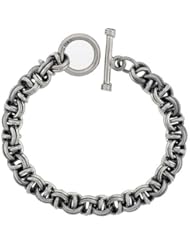 Sterling Silver Garibaldi Link Bracelet Toggle Clasp Handmade 3/8 inch wide, sizes 8, 8.5 & 9 inch