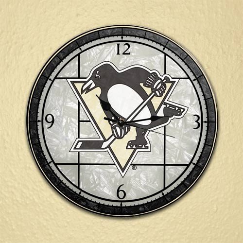 Pittsburgh Penguins Art-Glass Clock