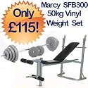 MARCY STARTER WEIGHT BENCH & 50KG WEIGHT SET