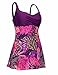 Hilor Women's Retro 50's Plus Size Twist Front One Piece Swimsuit Swimdress