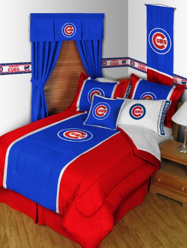 Chicago Cubs MVP Bedding Set-Twin-includes: comforter, sheet set, 1 sham, bedskirt